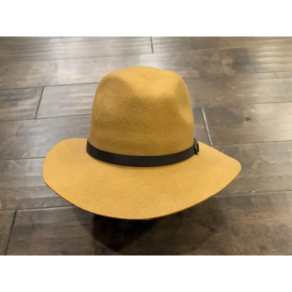 Goorin Bros Mens Mustard Wide Brim Wool Fedora Hat Size L LARGE 100-6772 - Picture 2 of 9